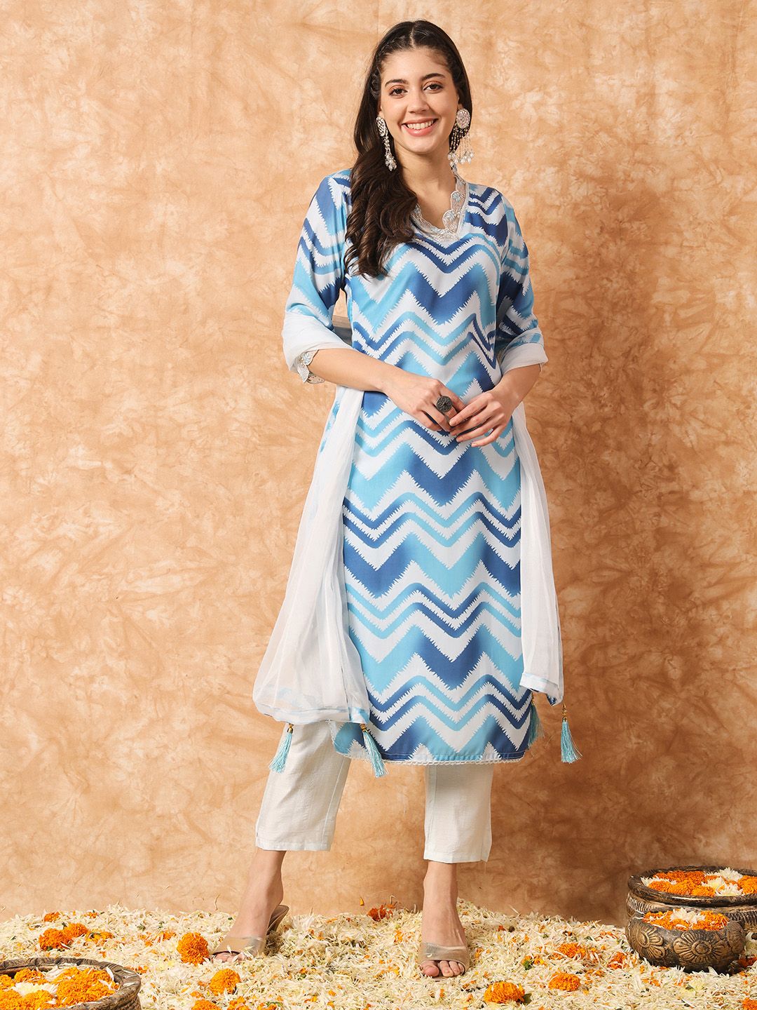 Floral Print Straight Kurta Set